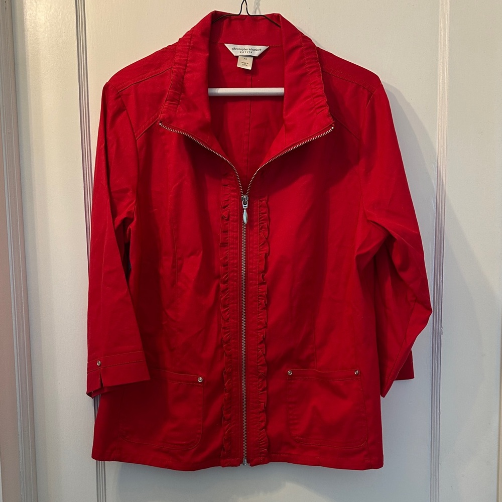 Christopher & Banks Red Utility Jacket Size PL